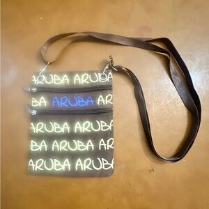 Robin Ruth Brown and Blue Aruba Passport/Travel Bag